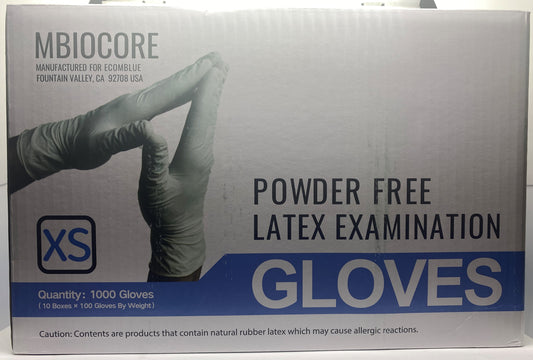 MBIOCORE POWDER FREE LATEX EXAMINATION GLOVES XSmall 1000 Gloves