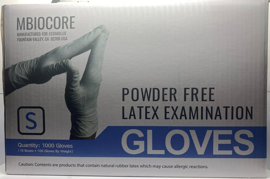 MBIOCORE POWDER FREE LATEX EXAMINATION GLOVES Small 1000 Gloves