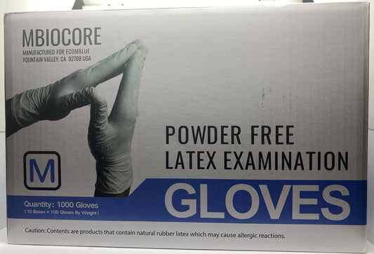 MBIOCORE POWDER FREE LATEX EXAMINATION GLOVES Medium 1000 Gloves