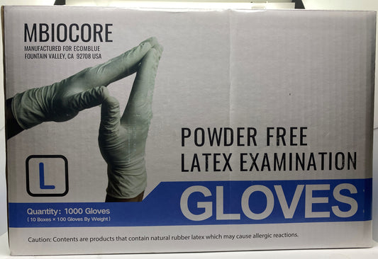 MBIOCORE POWDER FREE LATEX EXAMINATION GLOVES Large 1000 Gloves